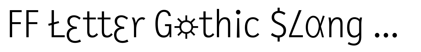 FF Letter Gothic Slang Text Light